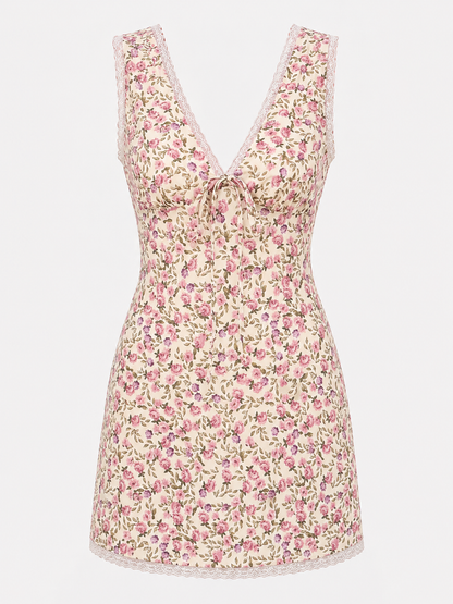 Bloemenprint Jurk met V-hals