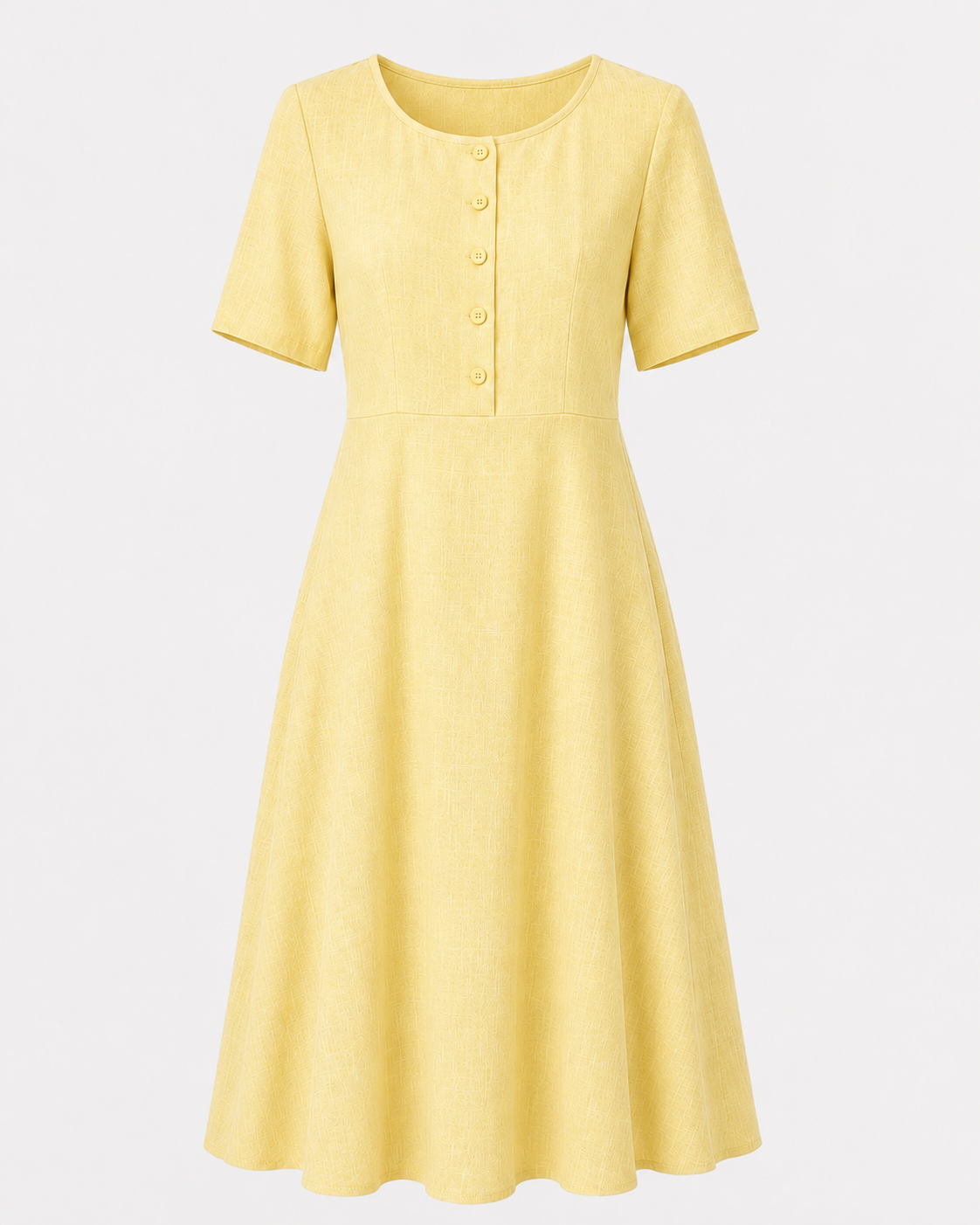Elegante A-lijn Midi-jurk met Knoopdetail