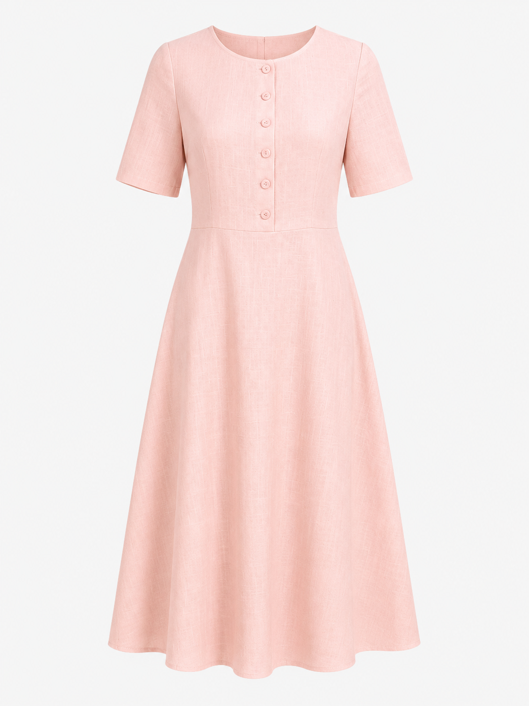 Elegante A-lijn Midi-jurk met Knoopdetail