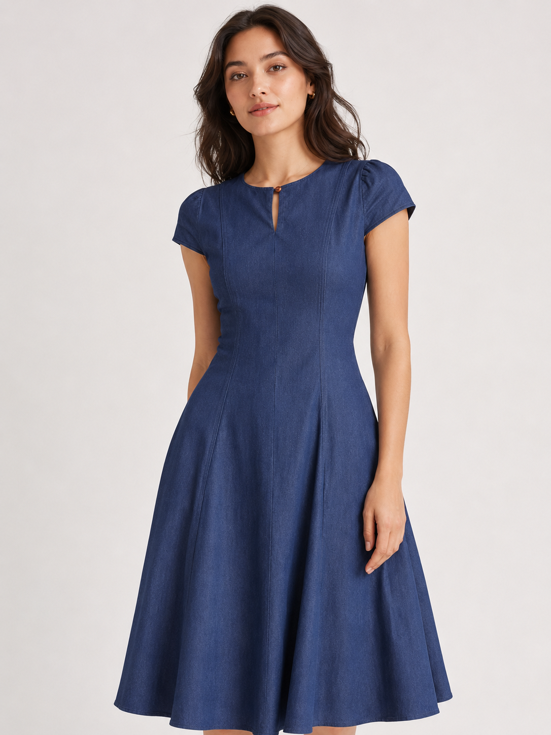 Getailleerde Maxi-jurk met Knoopdetail