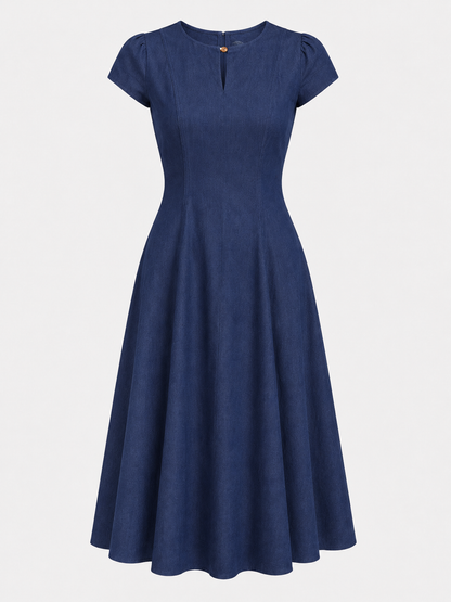 Getailleerde Maxi-jurk met Knoopdetail